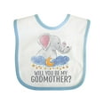 thumbnail image 1 of Inktastic Will You Be My Godmother? Boys or Girls Baby Bib, 1 of 4