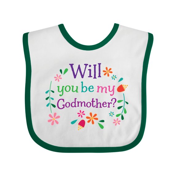 Inktastic Will You Be My Godmother Proposal Boys or Girls Baby Bib