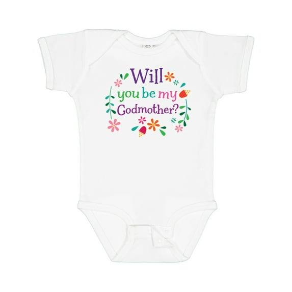 Inktastic Will You Be My Godmother Proposal Boys or Girls Baby Bodysuit