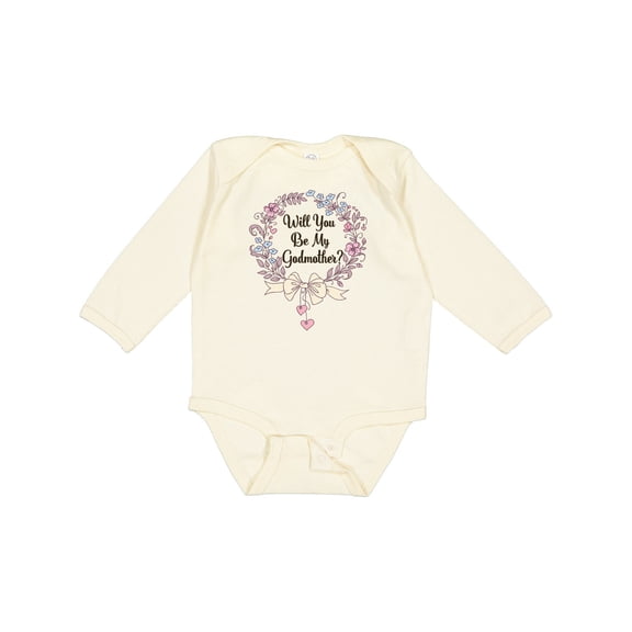Inktastic Will You Be My Godmother Proposal Boys or Girls Long Sleeve Baby Bodysuit