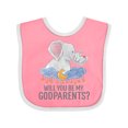 thumbnail image 1 of Inktastic Will You Be My Godparents? Boys or Girls Baby Bib, 1 of 4