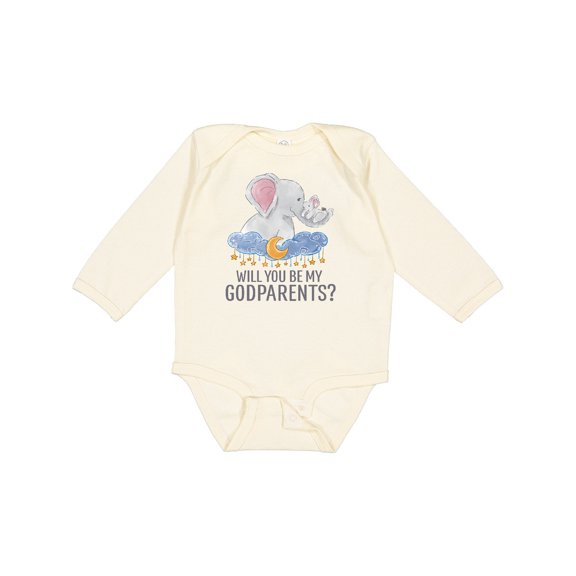 Inktastic Will You Be My Godparents? Boys or Girls Long Sleeve Baby Bodysuit