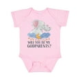 thumbnail image 1 of Inktastic Will You Be My Godparents? Cute Elephants Moon and Stars Boys or Girls Baby Bodysuit, 1 of 5