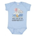 thumbnail image 1 of Inktastic Will You Be My Godparents? Cute Elephants Moon and Stars Boys or Girls Baby Bodysuit, 1 of 5