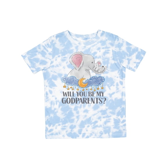 Inktastic Will You Be My Godparents? Cute Elephants Moon and Stars Boys or Girls Toddler T-Shirt