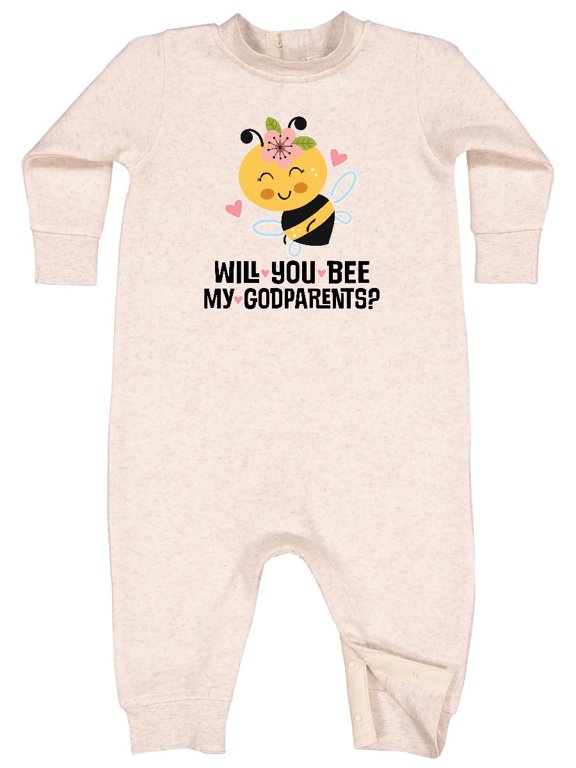 Will You Be My Godparents Proposal Godchild Baby Fleece Romper