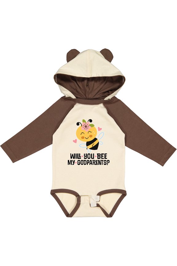 Will You Be My Godparents Proposal Godchild Boys or Girls Long Sleeve Baby Bodysuit