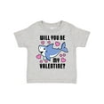 thumbnail image 1 of Inktastic Will You Be My Valentine with Cute Shark and Hearts Boys or Girls Toddler T-Shirt, 1 of 5