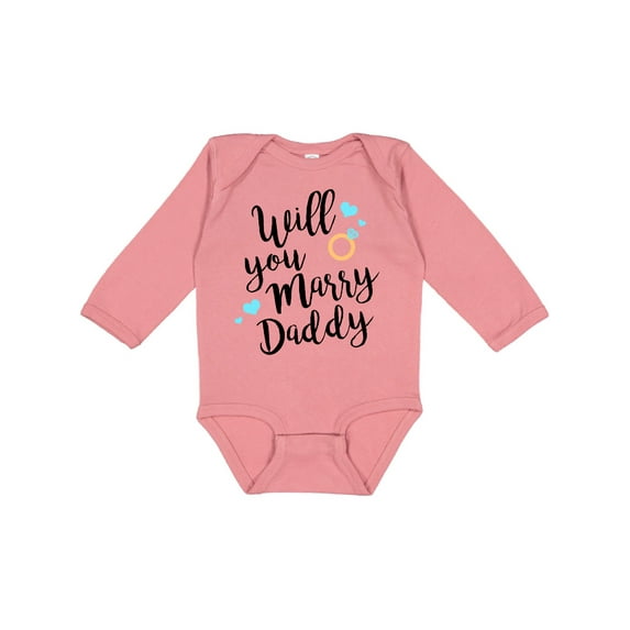 Inktastic Will You Marry Daddy-ring Boys or Girls Long Sleeve Baby Bodysuit