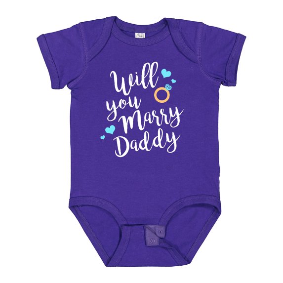 Inktastic Will You Marry Daddy-ring White Boys or Girls Baby Bodysuit