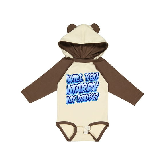 Inktastic Will You Marry My Daddy (blue) Boys or Girls Long Sleeve Baby Bodysuit
