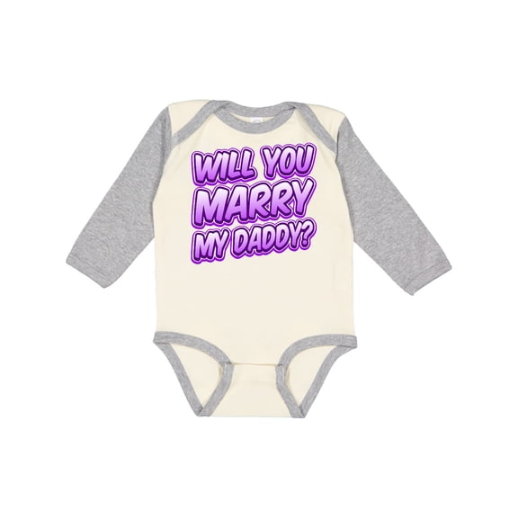 Inktastic Will You Marry My Daddy (purple) Boys or Girls Long Sleeve Baby Bodysuit