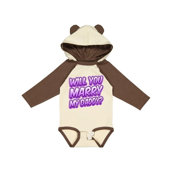 Inktastic Will You Marry My Daddy (purple) Boys or Girls Long Sleeve Baby Bodysuit