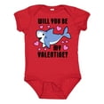 thumbnail image 1 of Inktastic Will you be my Valentine with Cute Shark and Hearts Boys or Girls Baby Bodysuit, 1 of 5