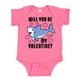 thumbnail image 1 of Inktastic Will you be my Valentine with Cute Shark and Hearts Boys or Girls Baby Bodysuit, 1 of 5