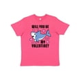 thumbnail image 1 of Inktastic Will you be my Valentine with Cute Shark and Hearts Youth T-Shirt, 1 of 5