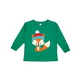 thumbnail image 1 of Inktastic Winter Fox, Cute Fox, Fox with Hat, Fox with Scarf Boys or Girls Long Sleeve Toddler T-Shirt, 1 of 5