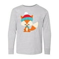 thumbnail image 1 of Inktastic Winter Fox, Cute Fox, Fox with Hat, Fox with Scarf Long Sleeve Youth T-Shirt, 1 of 5