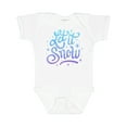 thumbnail image 1 of Inktastic Winter Let It Snow Lettering in Blue with Snowflakes Boys or Girls Baby Bodysuit, 1 of 5
