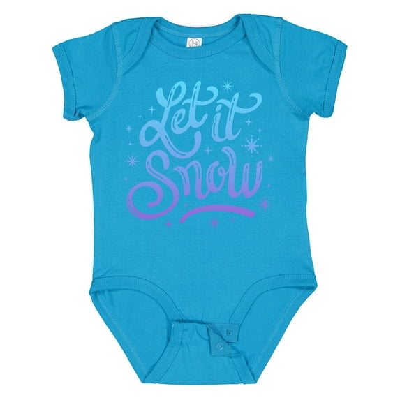 Inktastic Winter Let It Snow Lettering in Blue with Snowflakes Boys or Girls Baby Bodysuit