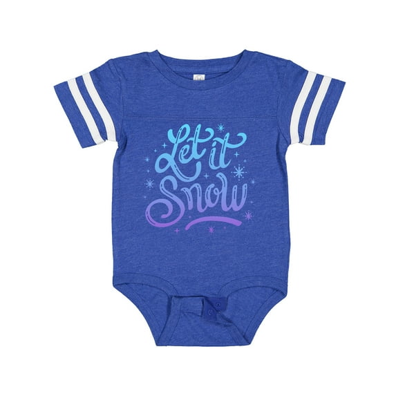 Inktastic Winter Let It Snow Lettering in Blue with Snowflakes Boys or Girls Baby Bodysuit
