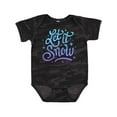thumbnail image 1 of Inktastic Winter Let It Snow Lettering in Blue with Snowflakes Boys or Girls Baby Bodysuit, 1 of 5