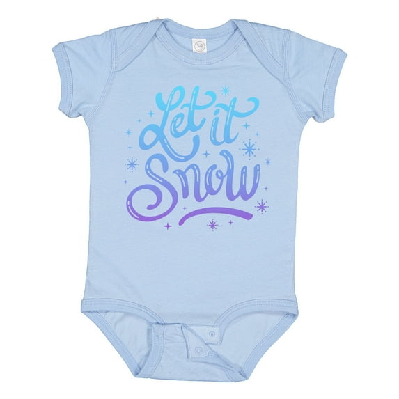 Inktastic Winter Let It Snow Lettering in Blue with Snowflakes Boys or Girls Baby Bodysuit