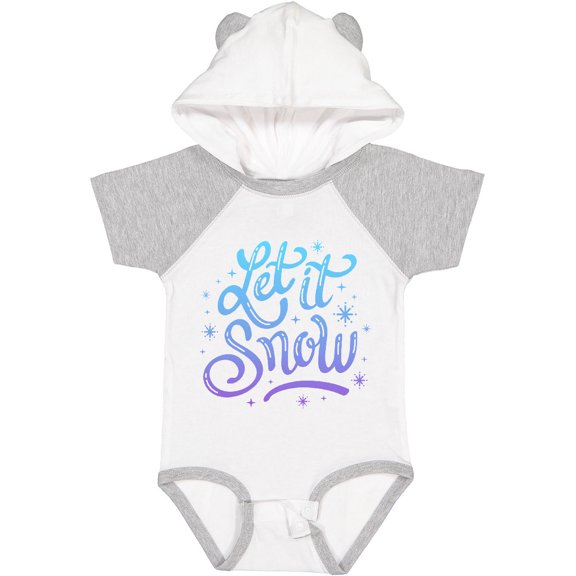 Inktastic Winter Let It Snow Lettering in Blue with Snowflakes Boys or Girls Baby Bodysuit