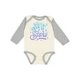 thumbnail image 1 of Inktastic Winter Let It Snow Lettering in Blue with Snowflakes Boys or Girls Long Sleeve Baby Bodysuit, 1 of 5