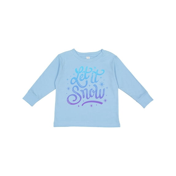 Inktastic Winter Let It Snow Lettering in Blue with Snowflakes Boys or Girls Long Sleeve Toddler T-Shirt