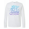 thumbnail image 1 of Inktastic Winter Let It Snow Lettering in Blue with Snowflakes Long Sleeve T-Shirt, 1 of 5
