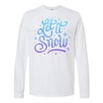 thumbnail image 1 of Inktastic Winter Let It Snow Lettering in Blue with Snowflakes Long Sleeve T-Shirt, 1 of 5