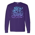 thumbnail image 1 of Inktastic Winter Let It Snow Lettering in Blue with Snowflakes Long Sleeve T-Shirt, 1 of 5