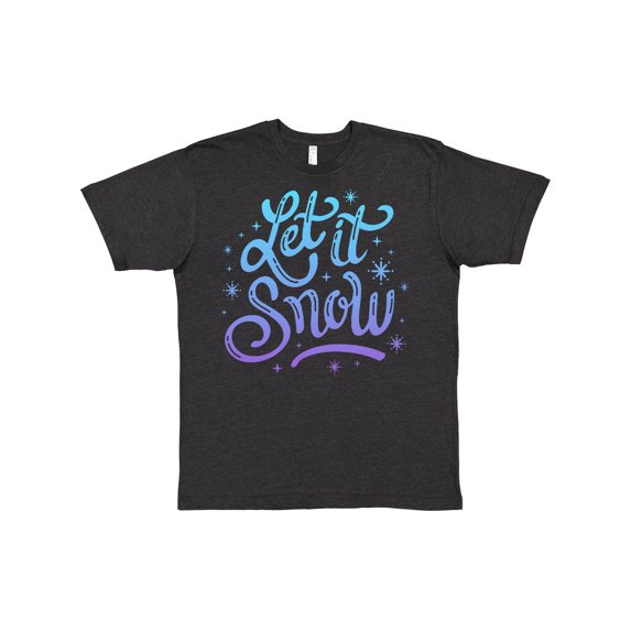 Inktastic Winter Let It Snow Lettering in Blue with Snowflakes T-Shirt
