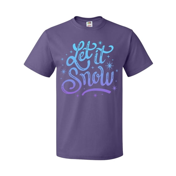 Inktastic Winter Let It Snow Lettering in Blue with Snowflakes T-Shirt