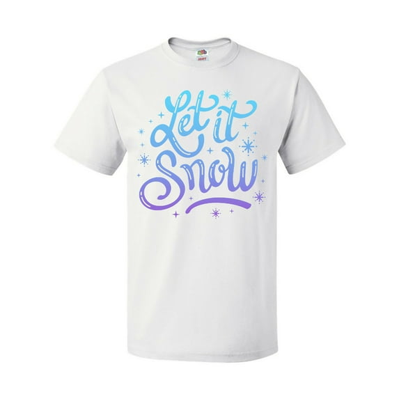 Inktastic Winter Let It Snow Lettering in Blue with Snowflakes T-Shirt