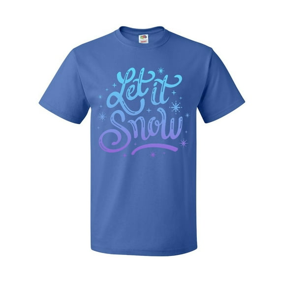 Inktastic Winter Let It Snow Lettering in Blue with Snowflakes T-Shirt
