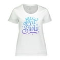 thumbnail image 1 of Inktastic Winter Let It Snow Lettering in Blue with Snowflakes Women's Plus Size T-Shirt, 1 of 5