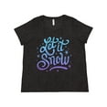 thumbnail image 1 of Inktastic Winter Let It Snow Lettering in Blue with Snowflakes Women's Plus Size T-Shirt, 1 of 5