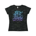 thumbnail image 1 of Inktastic Winter Let It Snow Lettering in Blue with Snowflakes Women's T-Shirt, 1 of 5