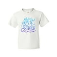 thumbnail image 1 of Inktastic Winter Let It Snow Lettering in Blue with Snowflakes Youth T-Shirt, 1 of 5