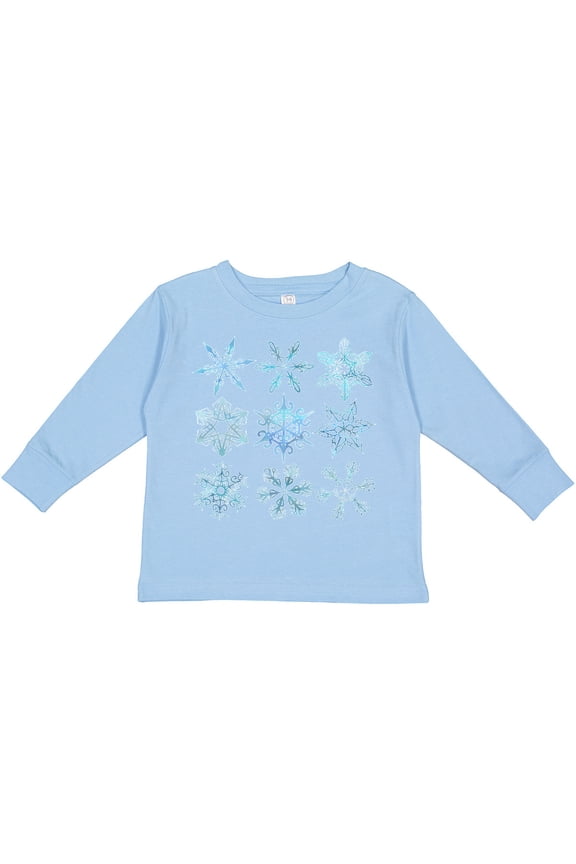 Winter Snowflakes Boys or Girls Long Sleeve Toddler T-Shirt