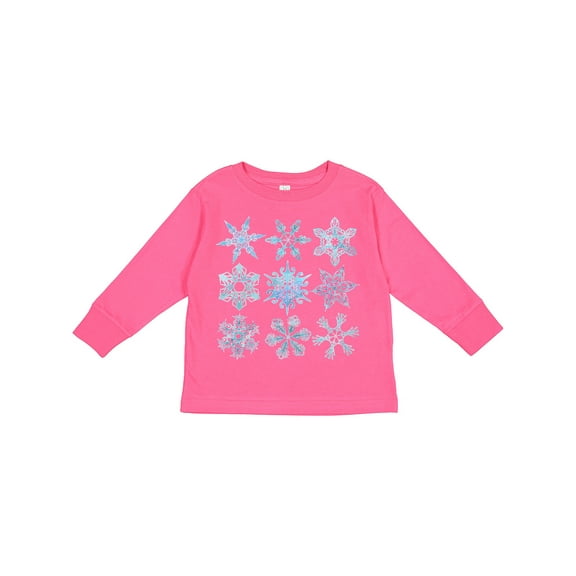 Inktastic Winter Snowflakes Boys or Girls Long Sleeve Toddler T-Shirt