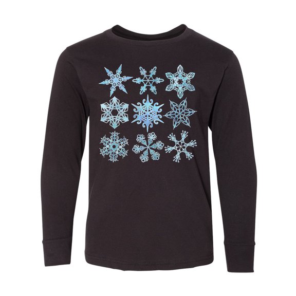 Inktastic Winter Snowflakes Long Sleeve Youth T-Shirt