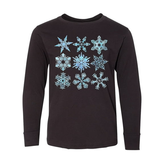 Inktastic Winter Snowflakes Long Sleeve Youth T-Shirt