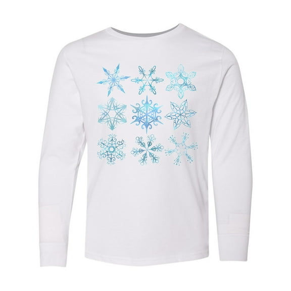 Inktastic Winter Snowflakes Long Sleeve Youth T-Shirt