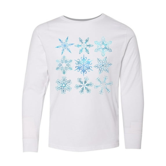 Inktastic Winter Snowflakes Long Sleeve Youth T-Shirt