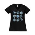 thumbnail image 1 of Inktastic Winter Snowflakes Women's Plus Size V-Neck T-Shirt, 1 of 5