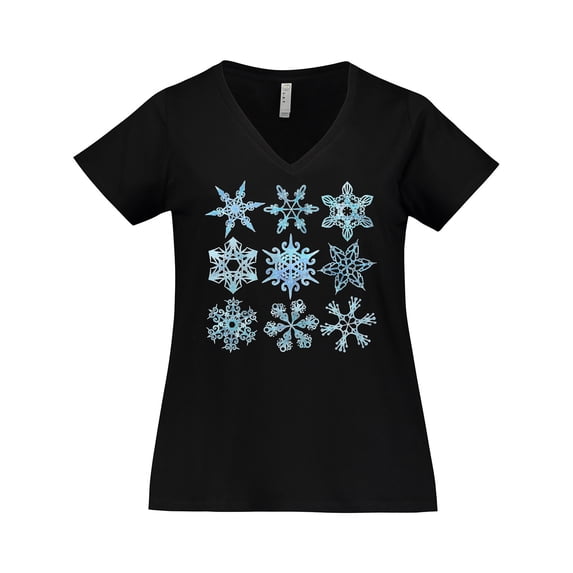 Inktastic Winter Snowflakes Women's Plus Size V-Neck T-Shirt