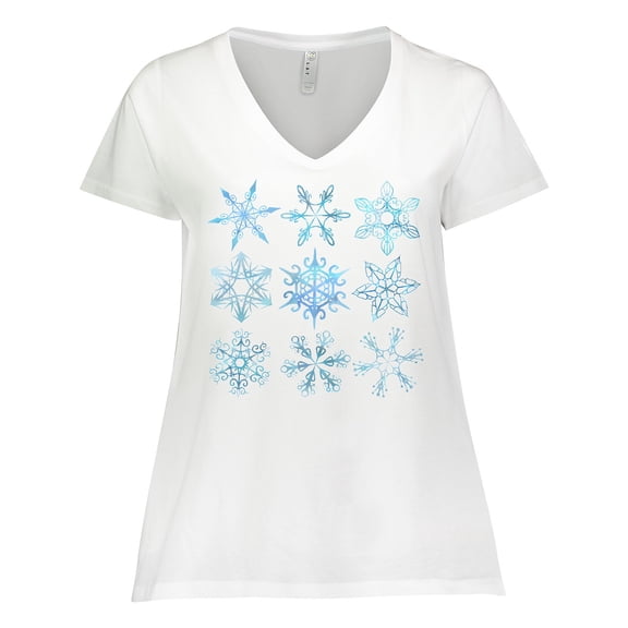 Inktastic Winter Snowflakes Women's Plus Size V-Neck T-Shirt